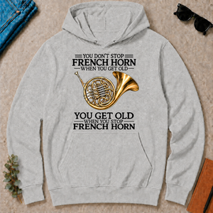 Don't Stop Playing French Horn Vintage Art - ash - HS2D-Ash