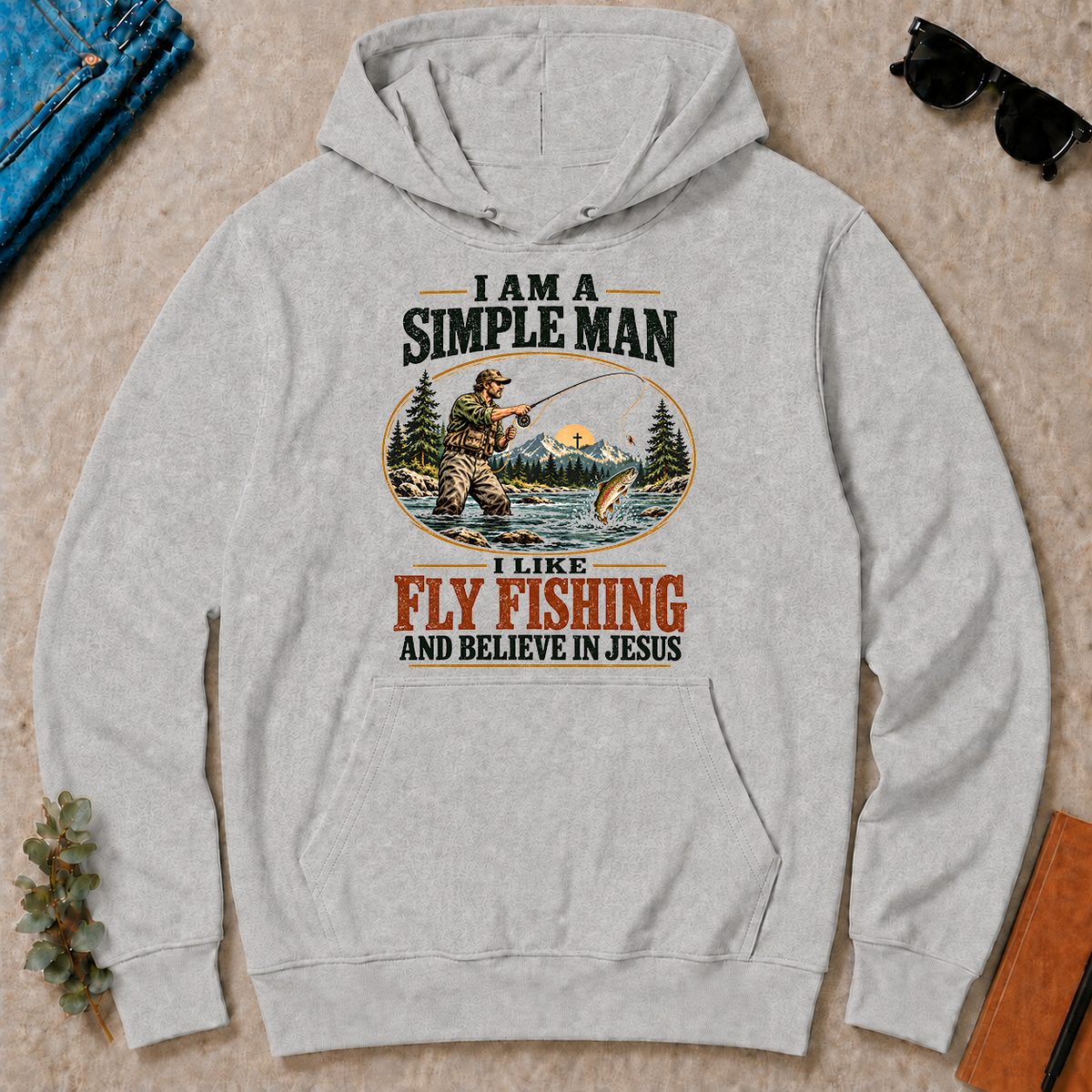 I Like Fly Fishing And Believe In Jesus - ash - HS2D-Ash