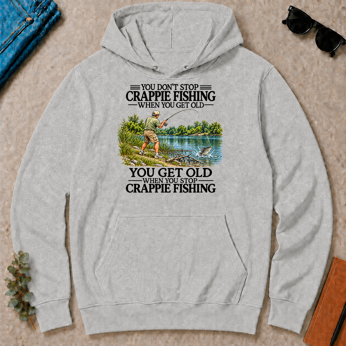 Don't Stop Crappie Fishing Vintage - ash - HS2D-Ash