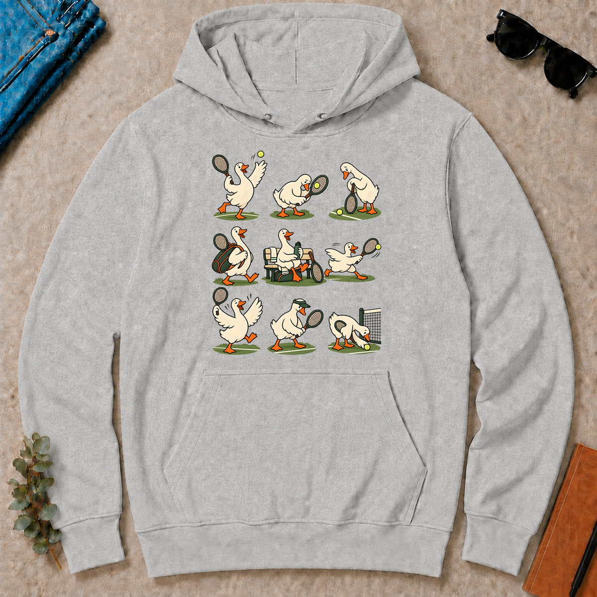Funny Ducks Playing Tennis - ash - HS2D-Ash