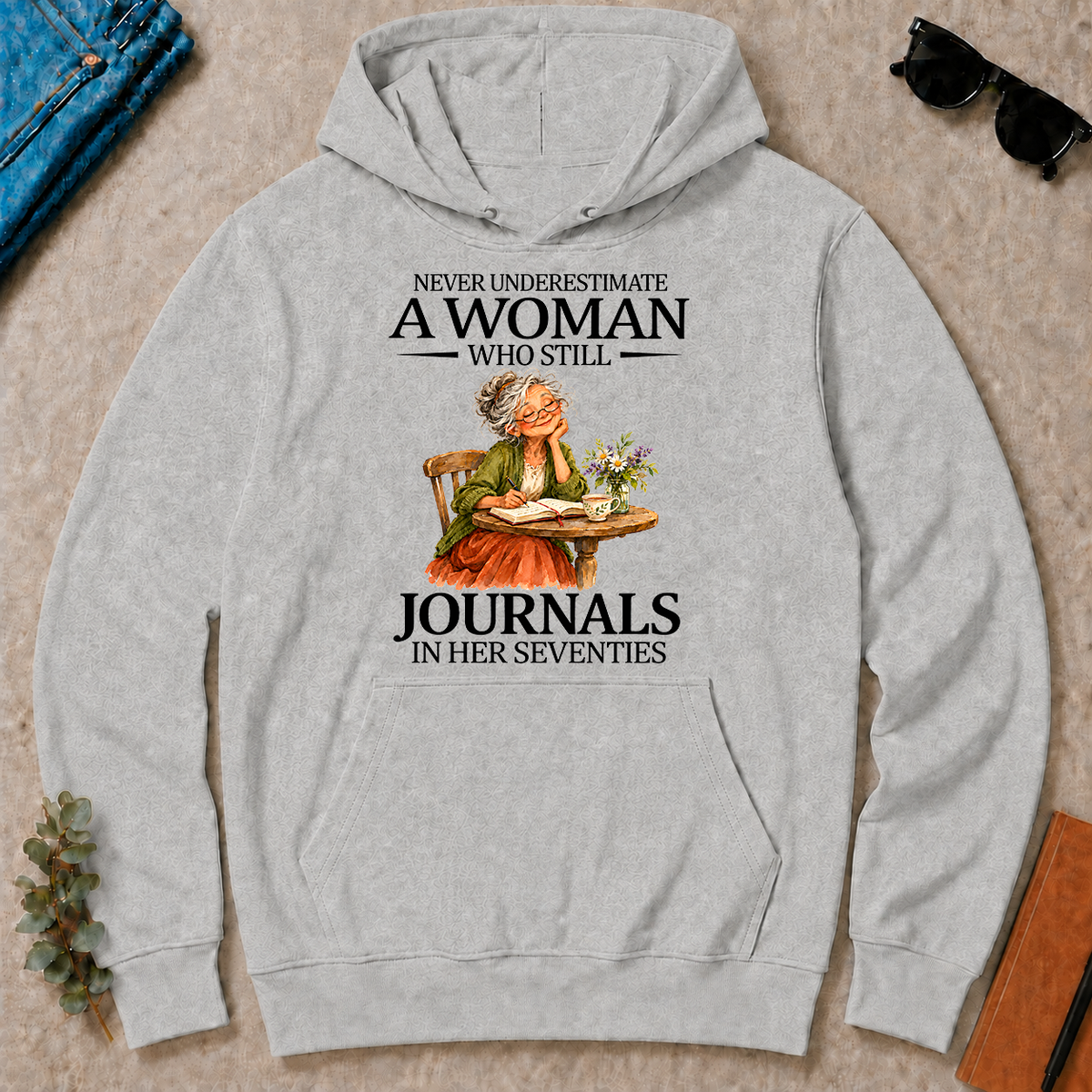 Funny A Woman Still Journals In Her Seventies - ash - HS2D-Ash