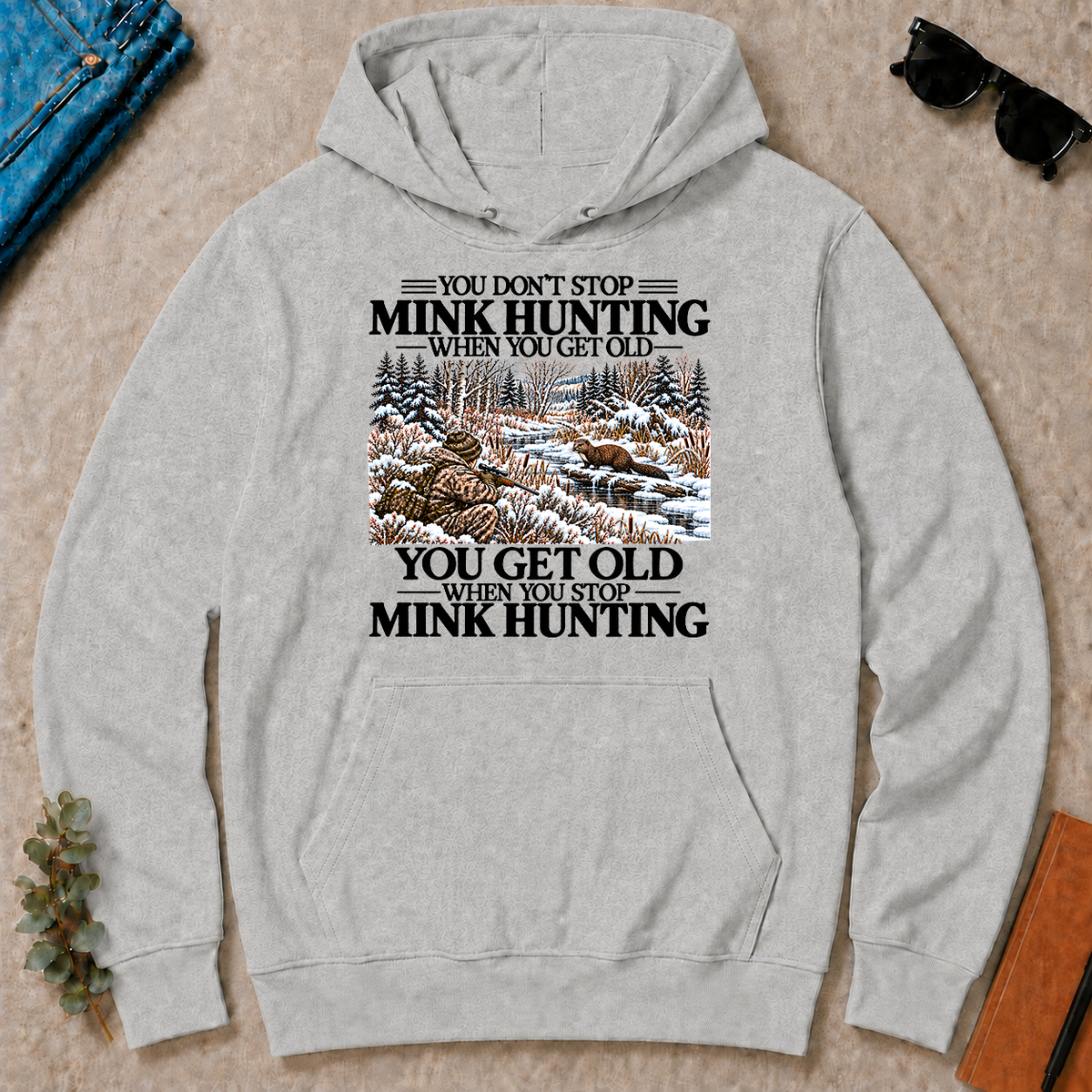 Don't Stop Mink Hunting Snow - ash - HS2D-Ash