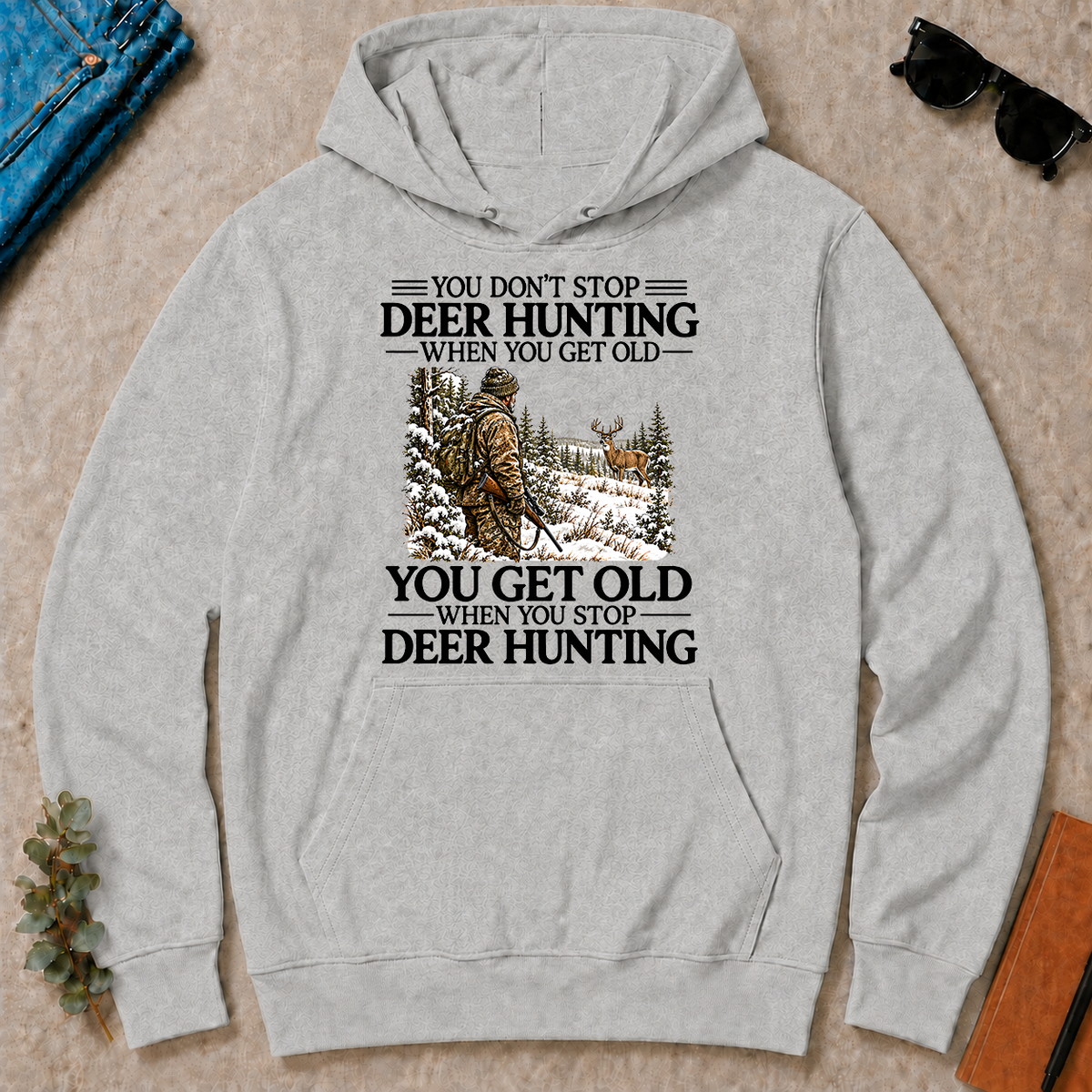 Don't Stop Deer Hunting Man Snow - ash - HS2D-Ash
