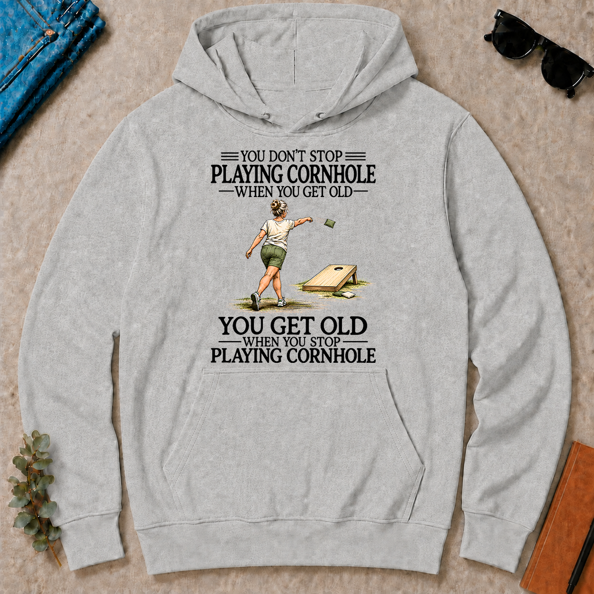 Don't Stop Playing Cornhole - ash - HS2D-Ash