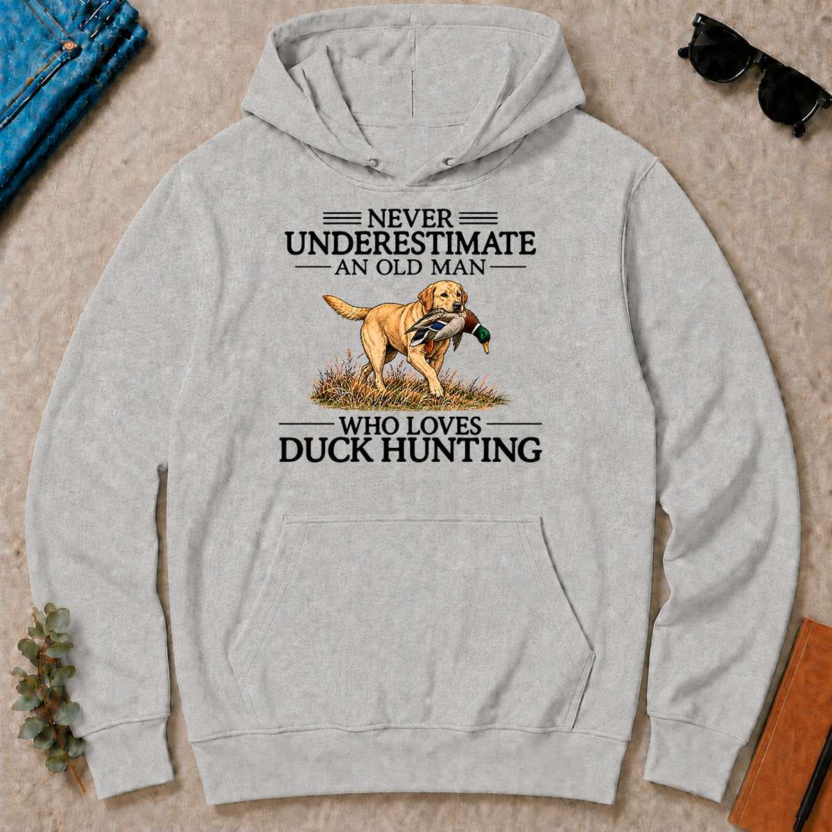 Never Underestimate An Old Man Who Loves Duck Hunting Art - ash - HS2D-Ash