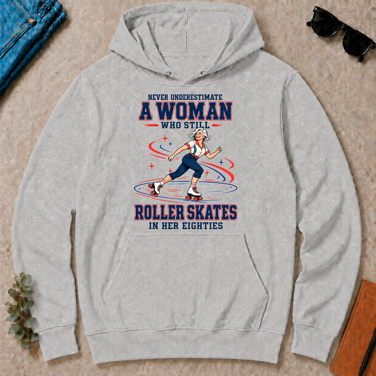 Never Underestimate A Woman Roller Skates In Her 80s - ash - HS2D-Ash