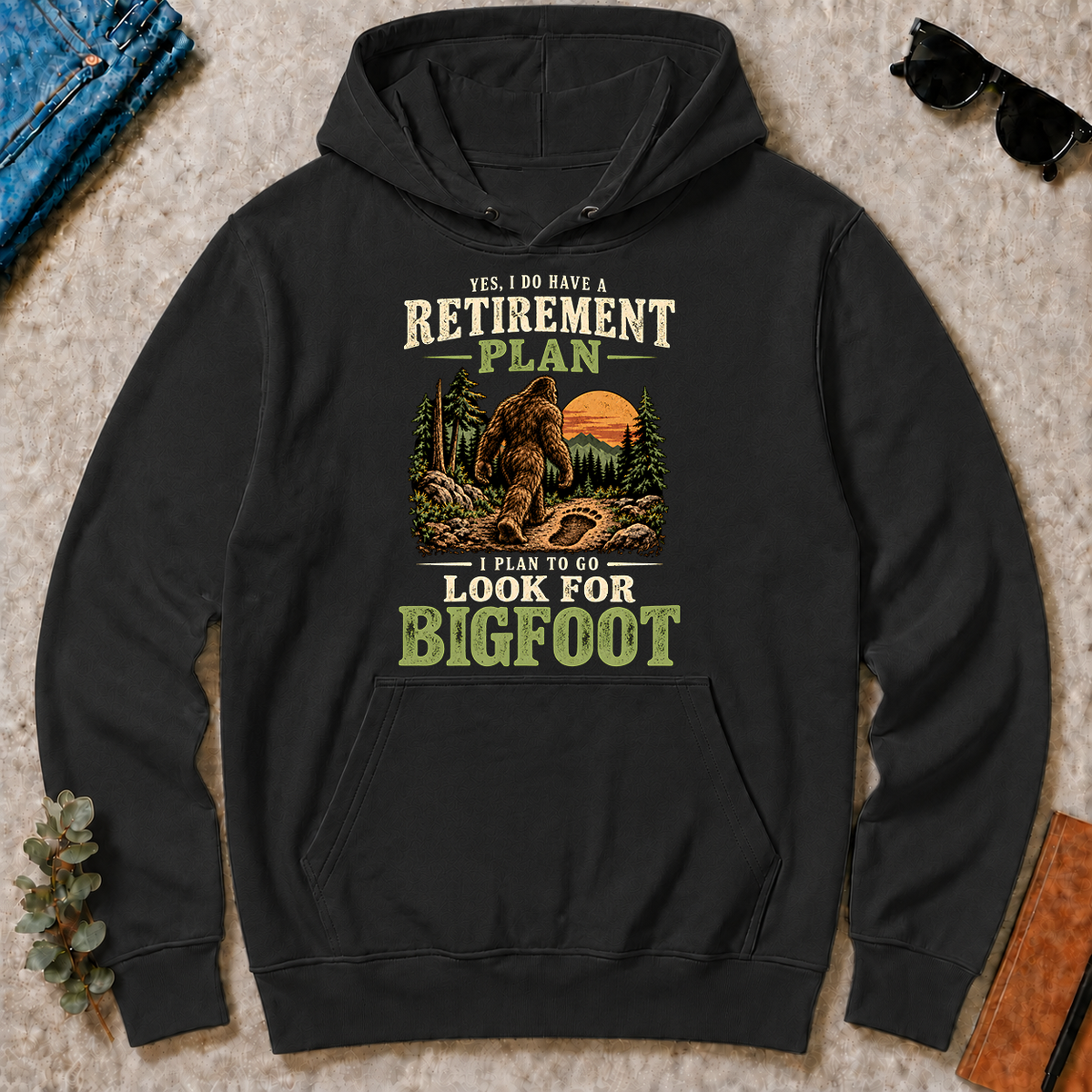 I Plan To Go Look For Bigfoot - black - HS2D-Black