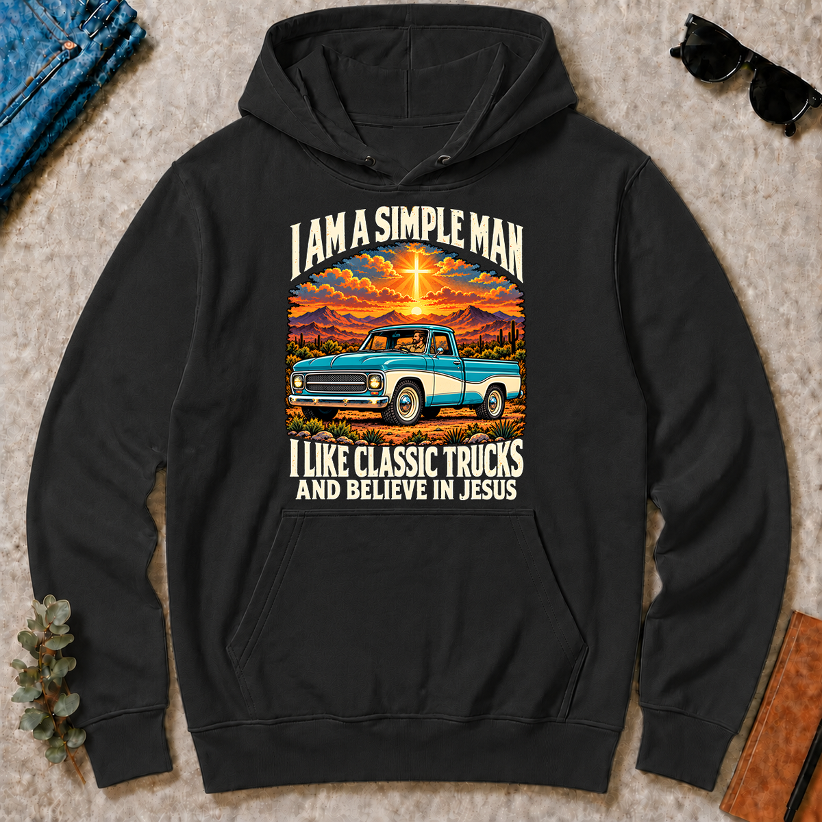 I Like Classic Trucks & Believe In Jesus - black - HS2D-Black