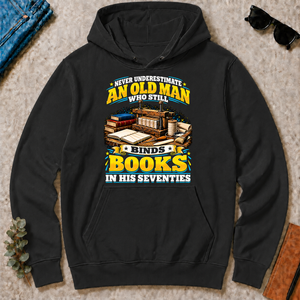 Yellow An Old Man Still Binds Book In His Seventies - black - HS2D-Black