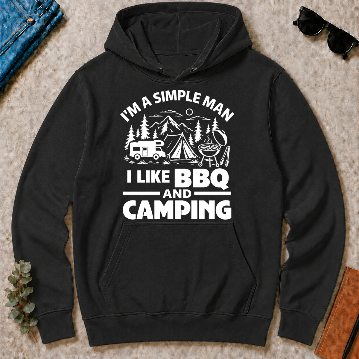 I Like BBQ And Camping - black - HS2D-Black