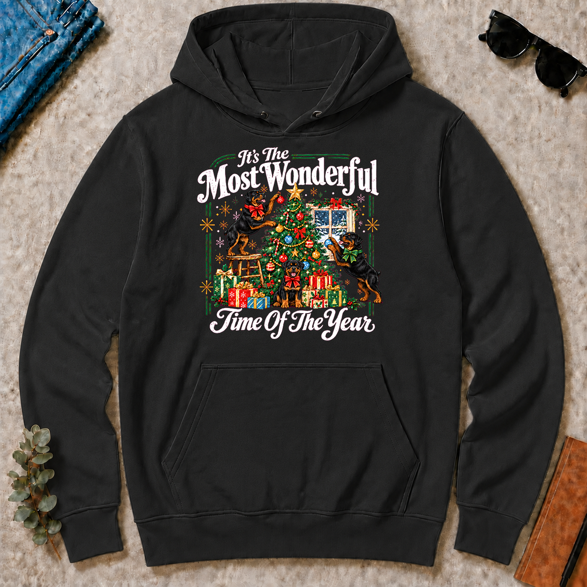 Wonderful Christmas Rottweiler - black - HS2D-Black