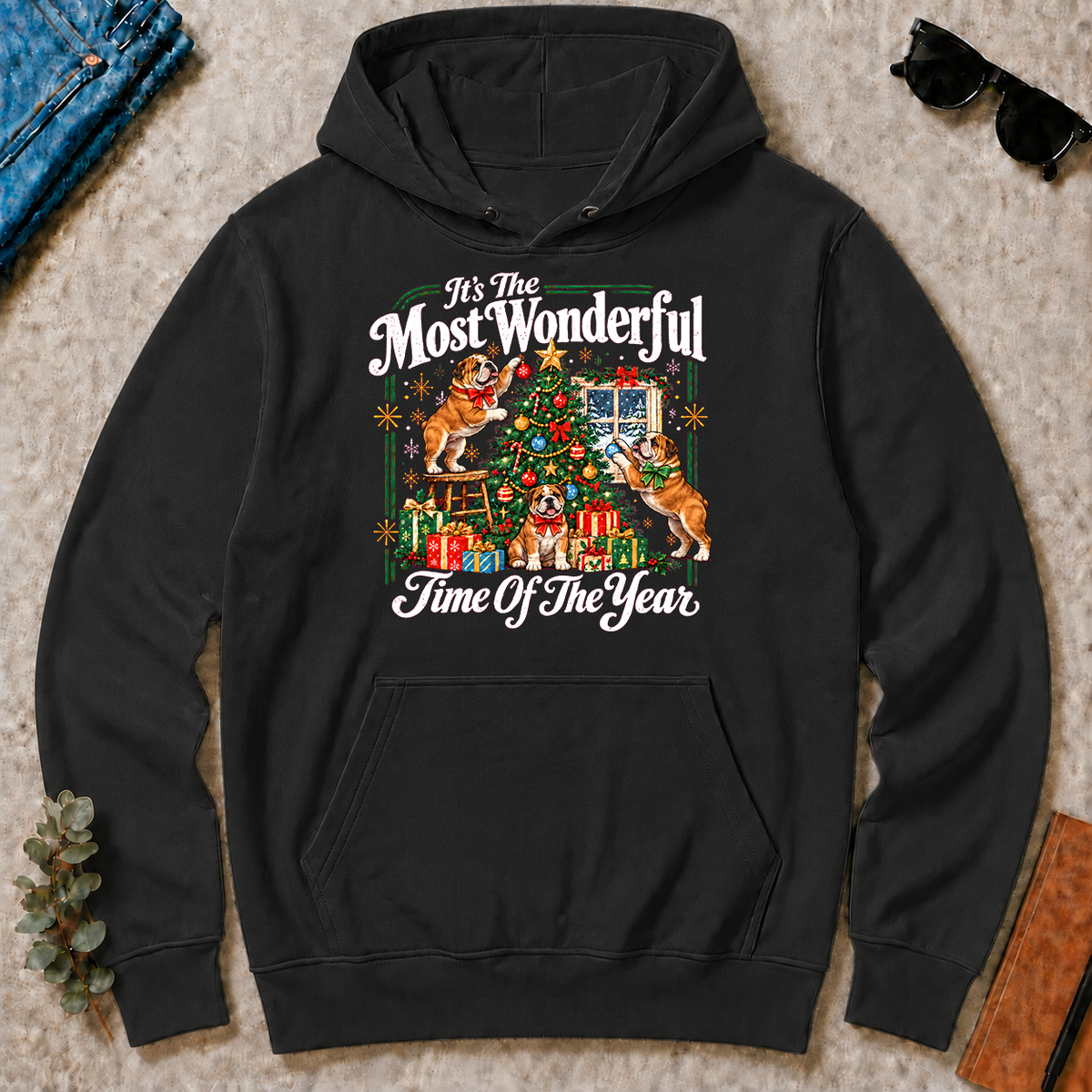Wonderful Christmas Bulldog - black - HS2D-Black
