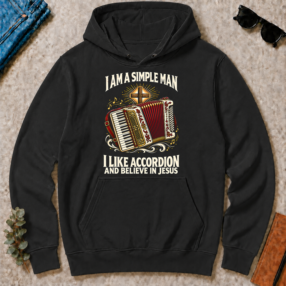 I Like Accordion & Believe In Jesus - black - HS2D-Black