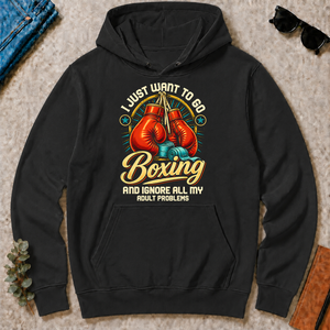 I Just Want To Go Boxing & Ignore All Adult Problems - black - HS2D-Black