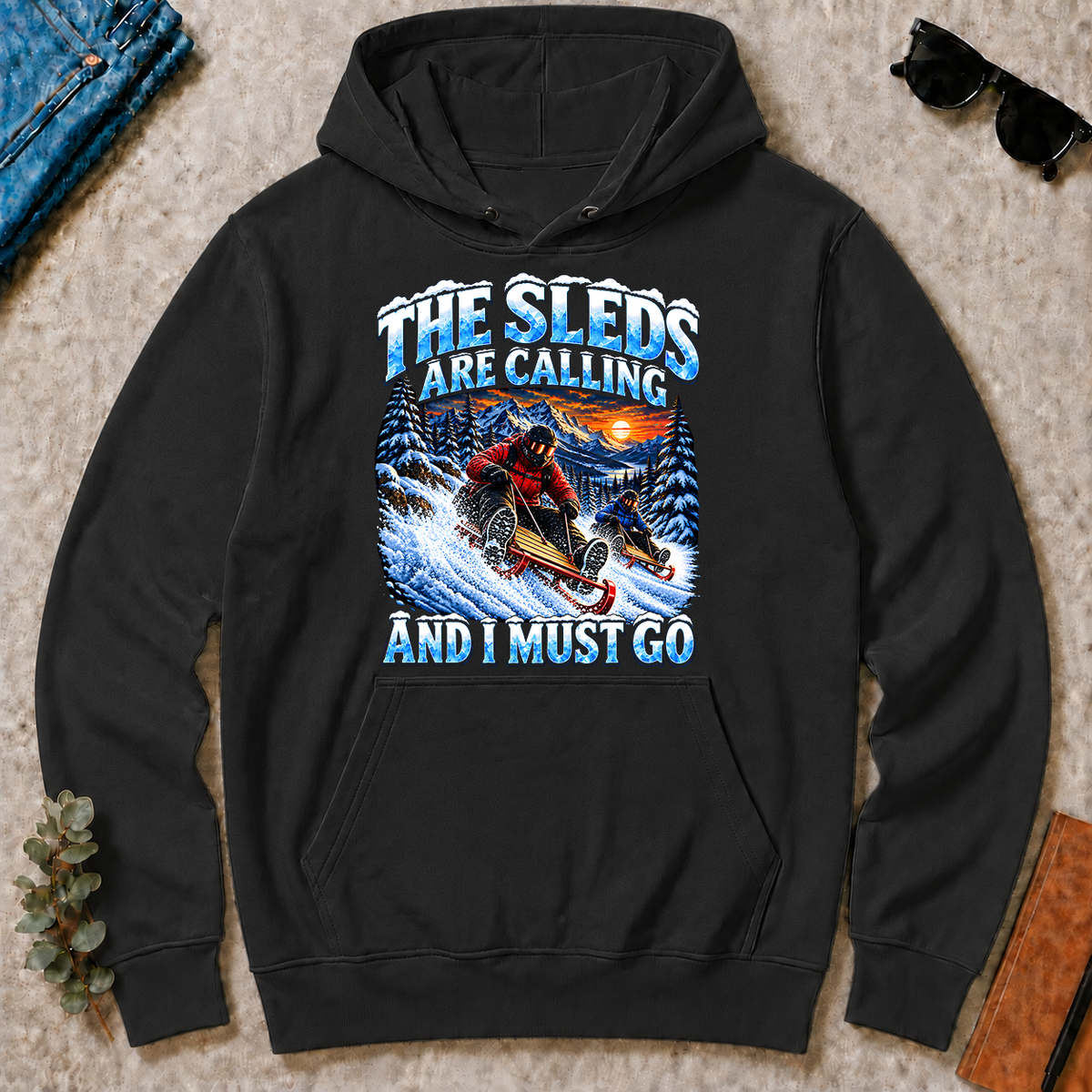 Sleds Are Calling And I Must Go - black - HS2D-Black