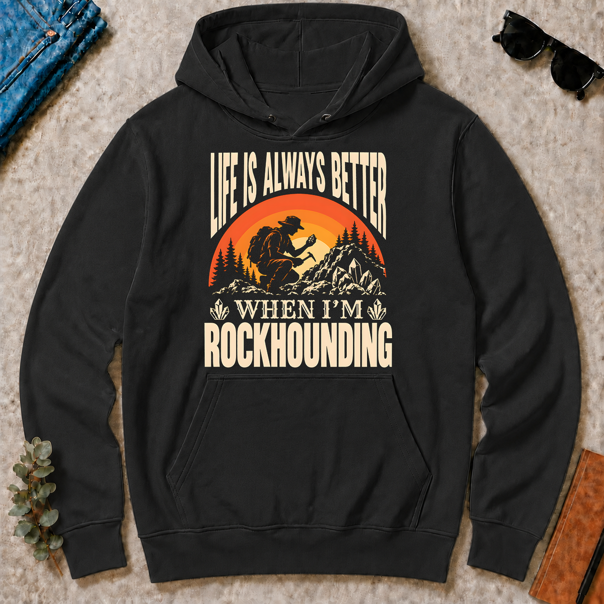 Vintage Life Is Always Better When I Am Rockhounding - black - HS2D-Black