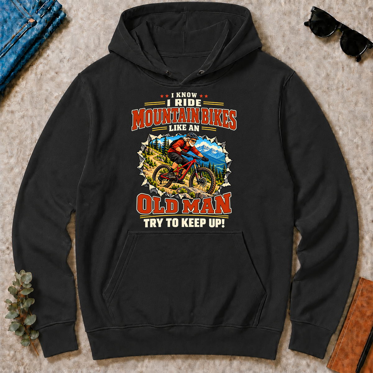I Know I Ride Mountain Bikes Like An Old Man - black - HS2D-Black