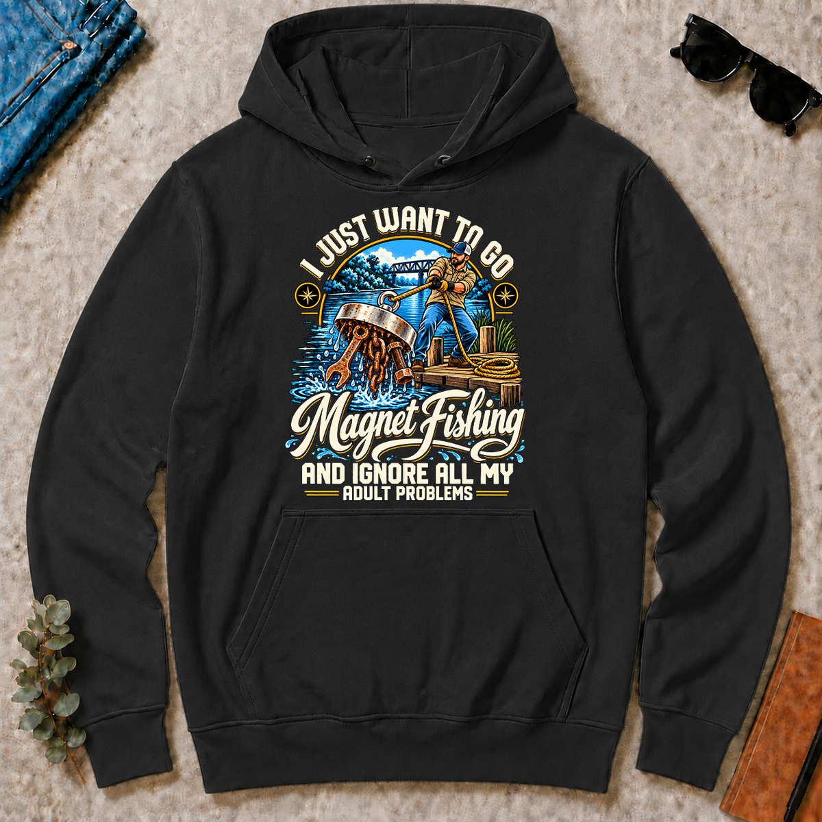 I Just Want To Go Magnet Fishing & Ignore All Adult Problems - black - HS2D-Black