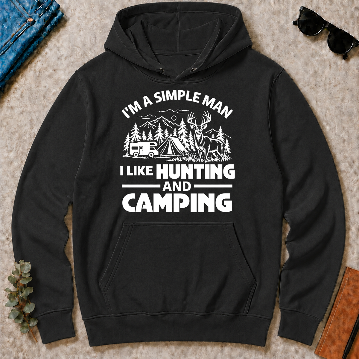 I Like Hunting And Camping - black - HS2D-Black