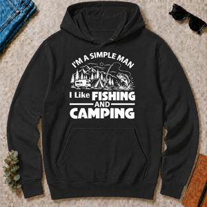 I Like Fishing And Camping - black - HS2D-Black