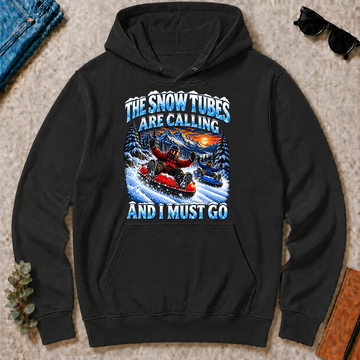 Snow Tubes Are Calling And I Must Go - black - HS2D-Black