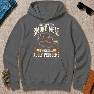 Vintage I Just Want To Smoke Meat - charcoal - HS2D-Charcoal