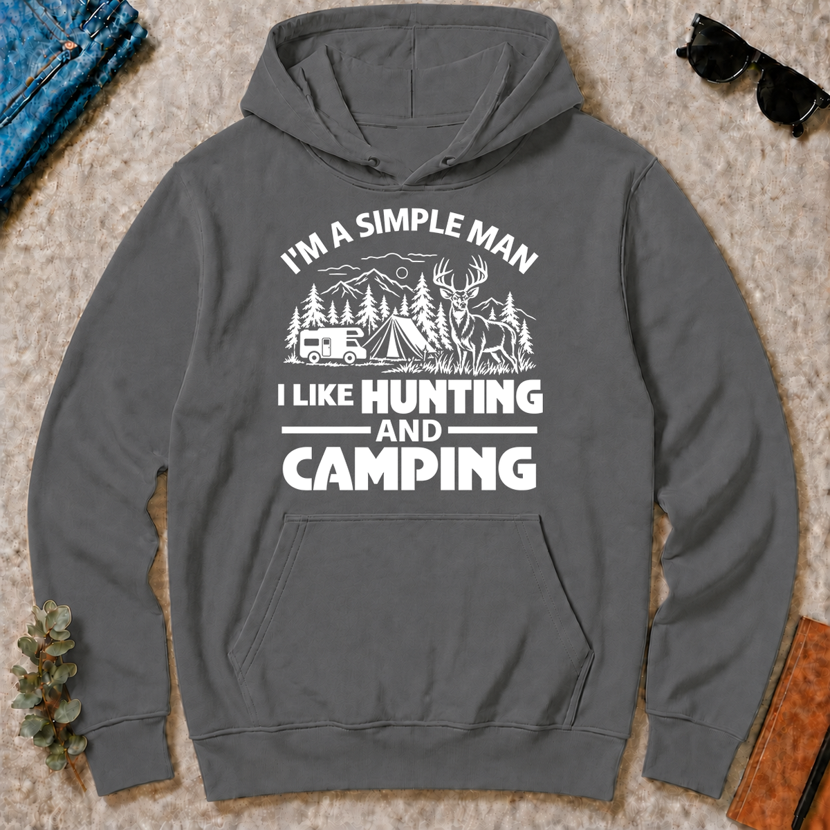 I Like Hunting And Camping - charcoal - HS2D-Charcoal