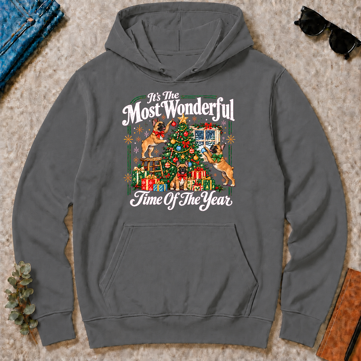 Wonderful Christmas French Bulldog - charcoal - HS2D-Charcoal