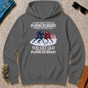Old Man Don't Stop Ice Hockey - charcoal - HS2D-Charcoal