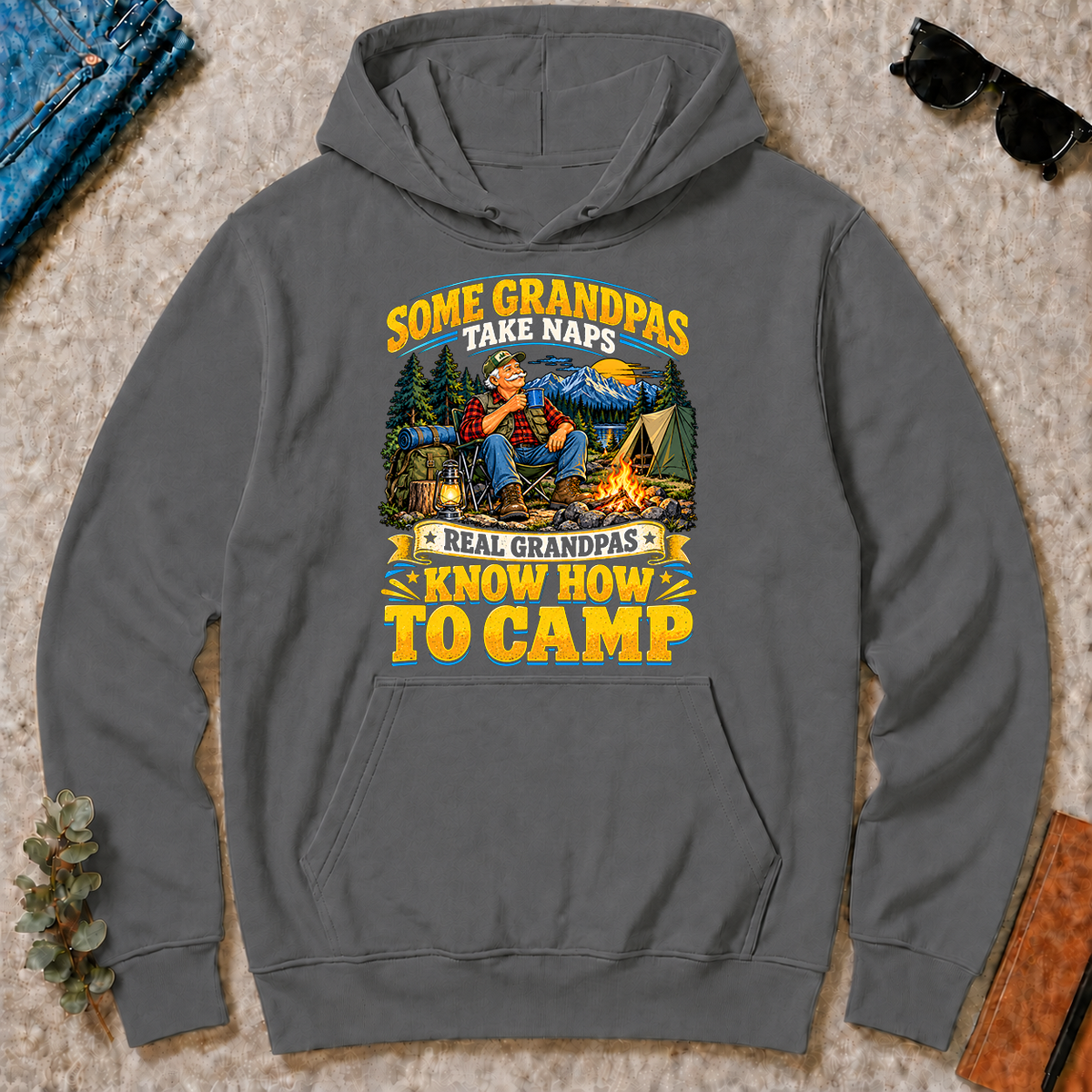 Real Grandpas Know How To Camp - charcoal - HS2D-Charcoal