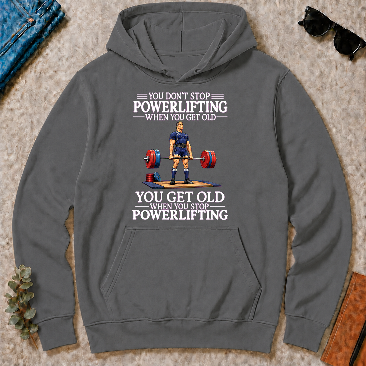 Old Man Don't Stop Powerlifting - charcoal - HS2D-Charcoal