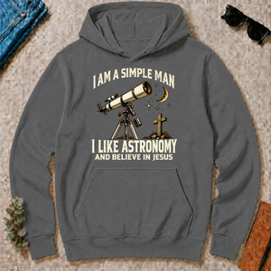 I Am Simple Man I Like Astronomy - charcoal - HS2D-Charcoal