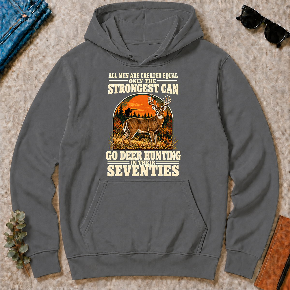 Deer Hunting Seventies Vintage - charcoal - HS2D-Charcoal