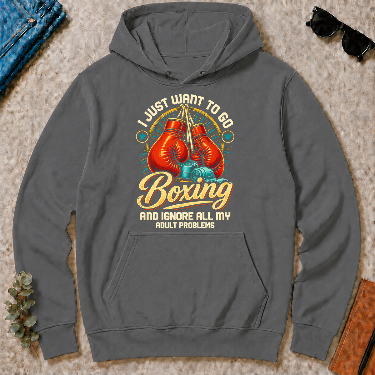 I Just Want To Go Boxing & Ignore All Adult Problems - charcoal - HS2D-Charcoal