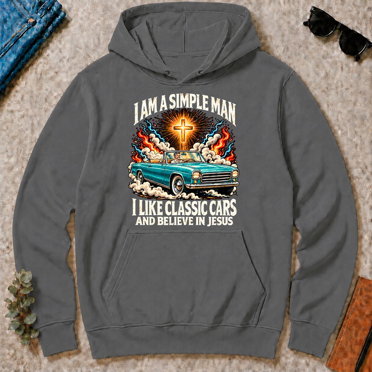 I Like Classic Cars & Believe In Jesus - charcoal - HS2D-Charcoal