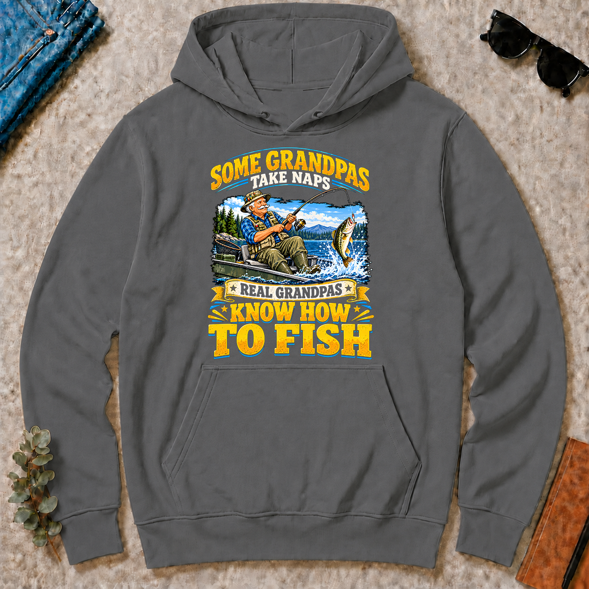 Real Grandpas Know How To Fish - charcoal - HS2D-Charcoal