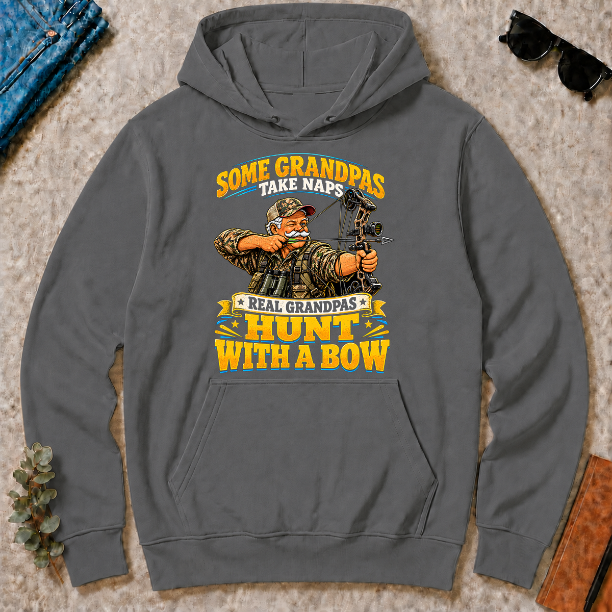 Real Grandpas Hunt With A Bow - charcoal - HS2D-Charcoal