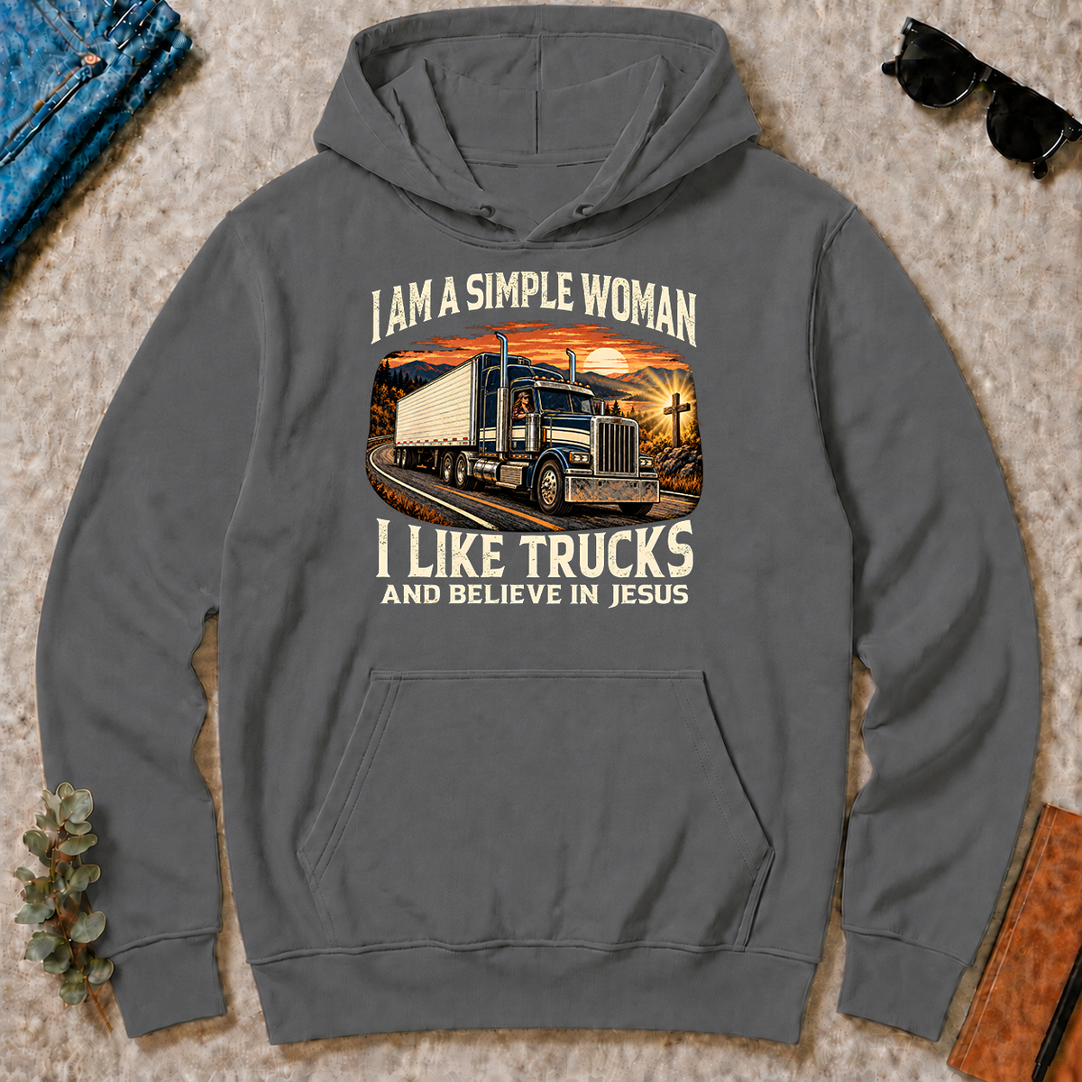I Am Simple Woman I Like Trucks - charcoal - HS2D-Charcoal