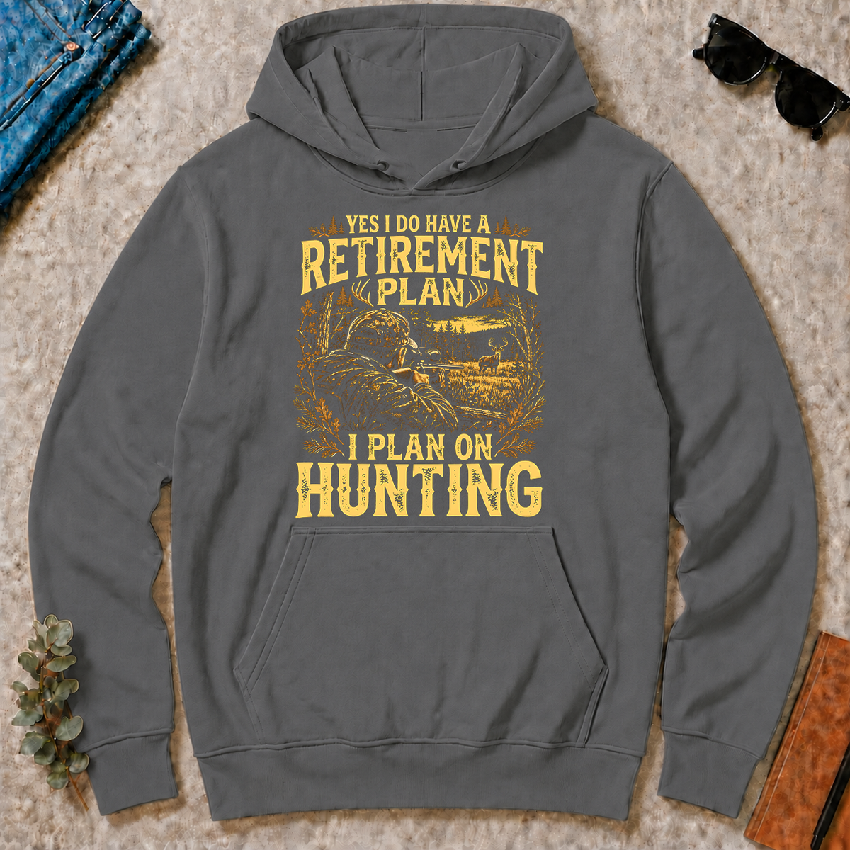 I Do Have A Retirement Plan I Plan On Hunting - charcoal - HS2D-Charcoal