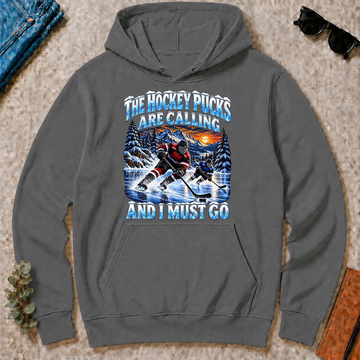 Hockey Pucks Are Calling And I Must Go - charcoal - HS2D-Charcoal