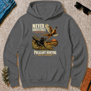 Never Underestimate An Old Man Loves Pheasant Hunting And His Labrador - charcoal - HS2D-Charcoal