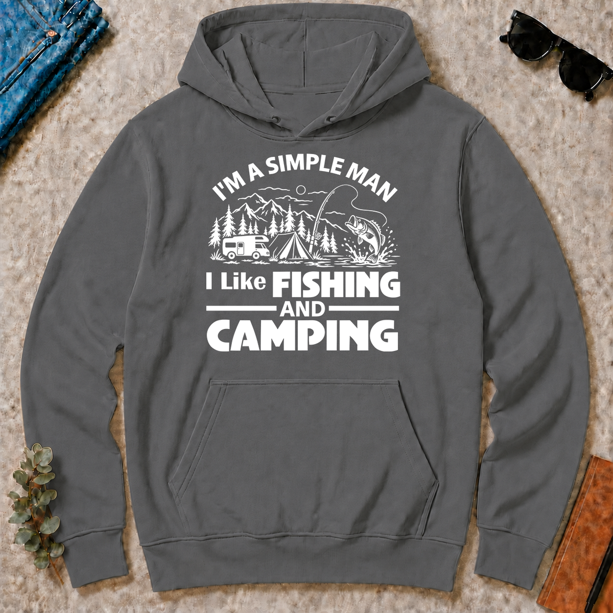 I Like Fishing And Camping - charcoal - HS2D-Charcoal