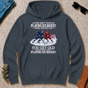 Old Man Don't Stop Ice Hockey - dark-heather - HS2D-DarkHeather