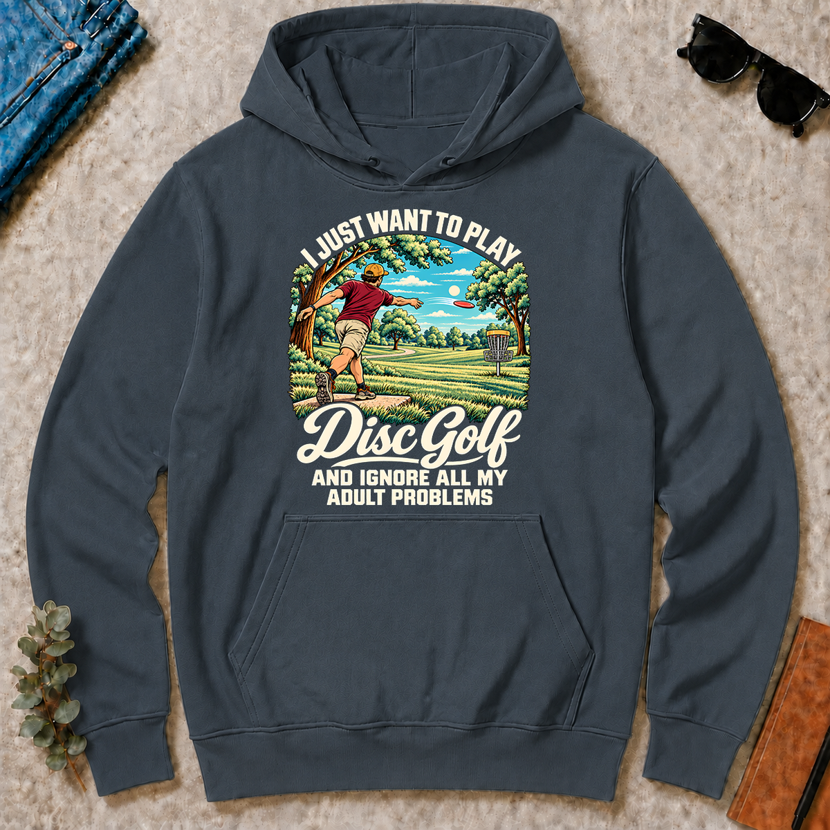I Just Want To Play Disc Golf & Ignore All Adult Problems - dark-heather - HS2D-DarkHeather