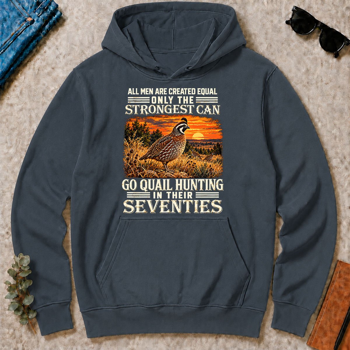 Quail Hunting Strongest Man In Seventies_ - dark-heather - HS2D-DarkHeather