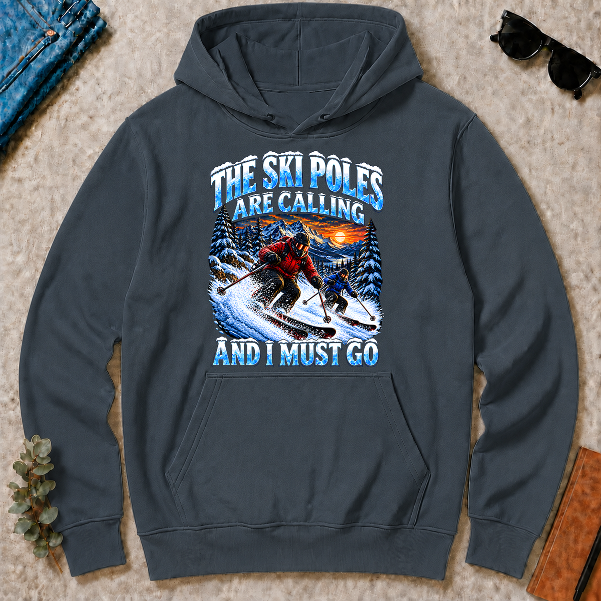 Ski Poles Are Calling And I Must Go - dark-heather - HS2D-DarkHeather