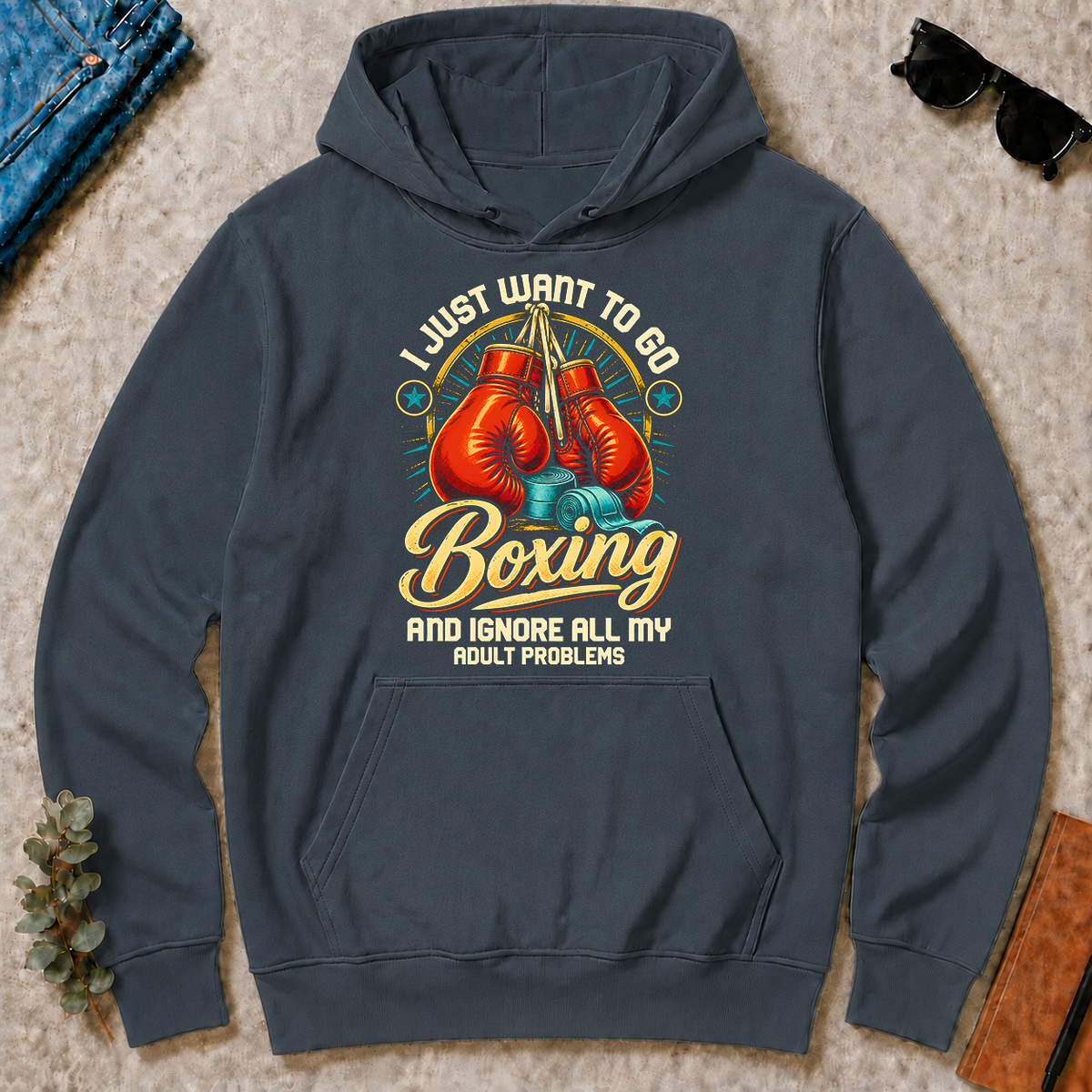 I Just Want To Go Boxing & Ignore All Adult Problems - dark-heather - HS2D-DarkHeather