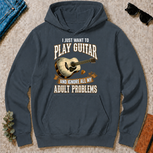 Vintage I Just Want To Play Guitar - dark-heather - HS2D-DarkHeather