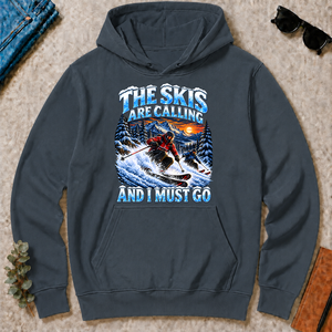 Skis Are Calling And I Must Go - dark-heather - HS2D-DarkHeather