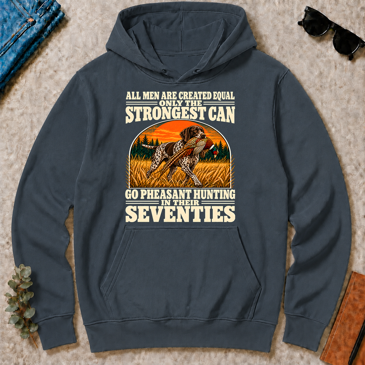 Pheasant Hunting Seventies Vintage - dark-heather - HS2D-DarkHeather